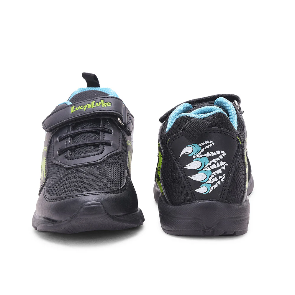Lucy & Luke Black Sports Non Lacing Walking Shoes For Kids KSN-664 By Liberty - Image 6