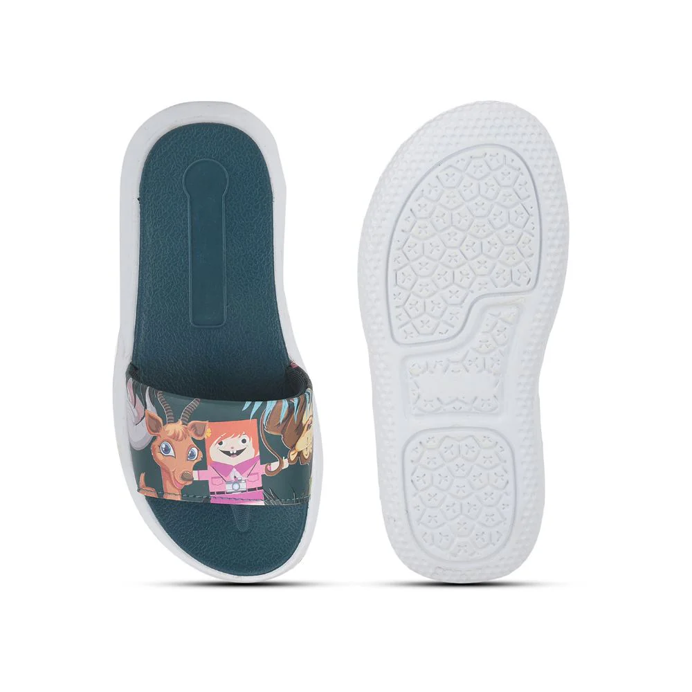 Lucy & Luke Blue Casual Slides For Kids HIPPO-30S By Liberty - Image 4