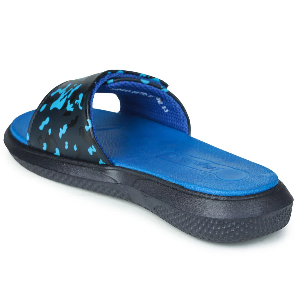 Lucy & Luke Casual Blue Slides For Kids HIPPO-8TD By Liberty - Image 2