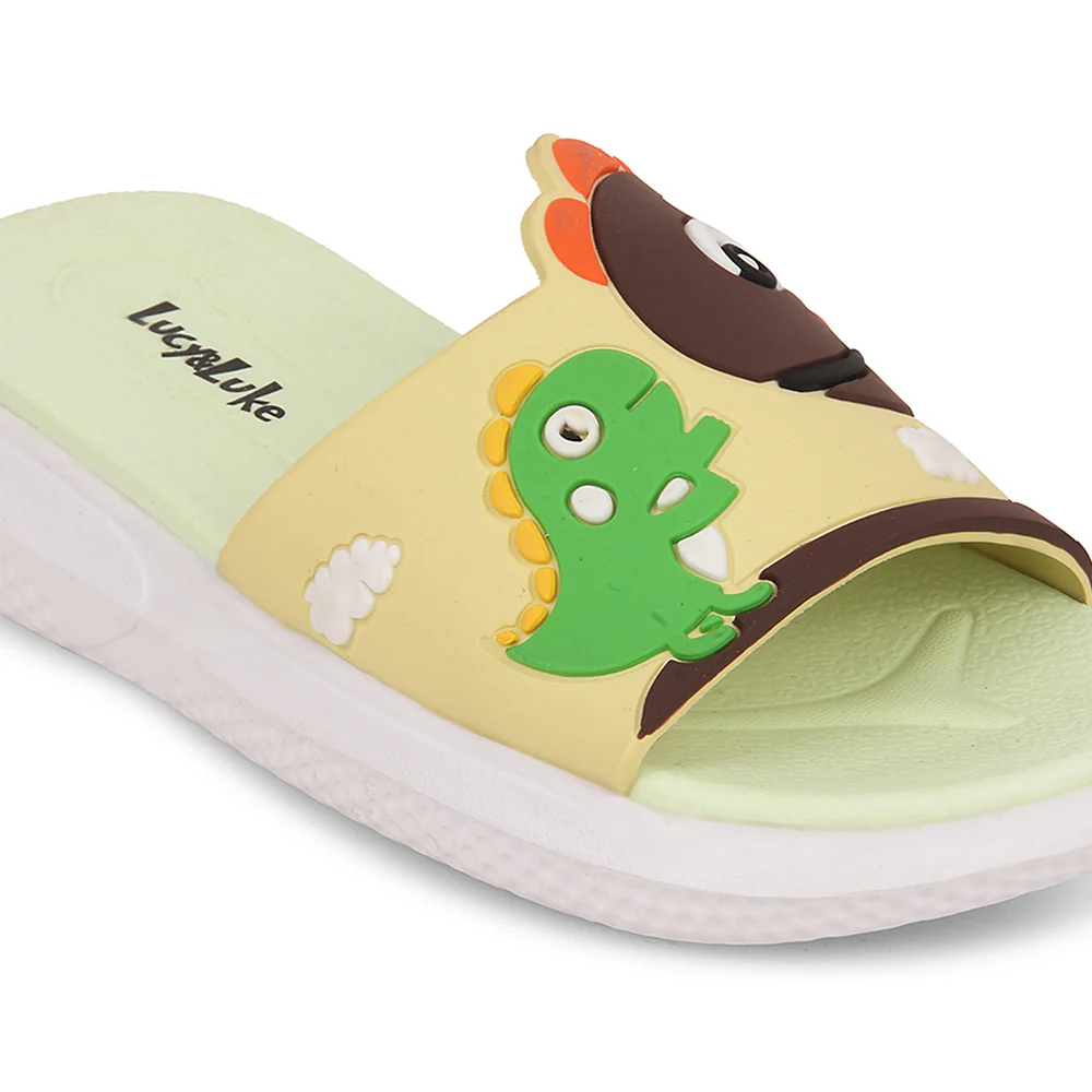 Lucy & Luke Brown Casual Slides For Kids HIPPO-S98 By Liberty - Image 5