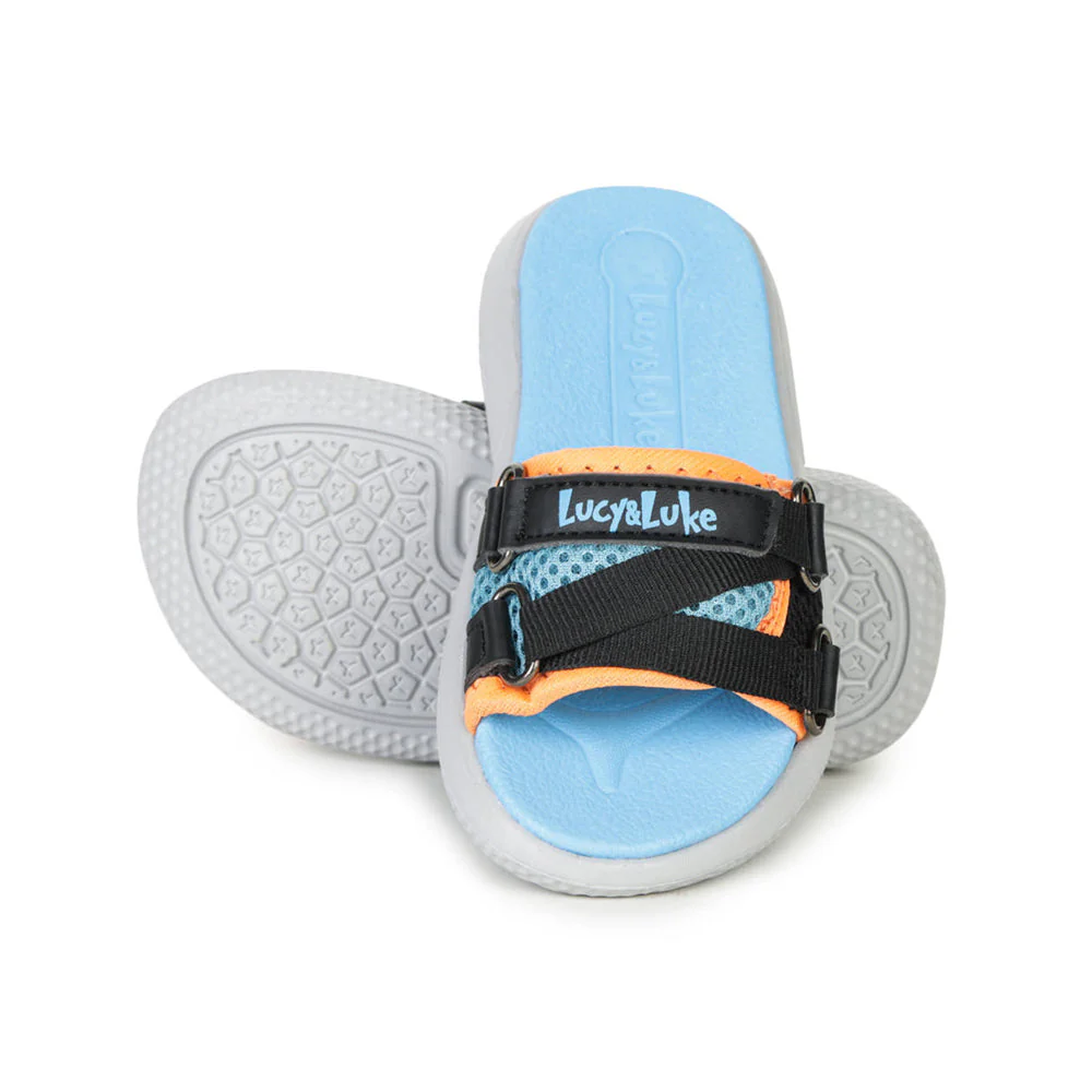 Lucy & Luke Blue Slides For Kids HIPPO-12S By Liberty - Image 4