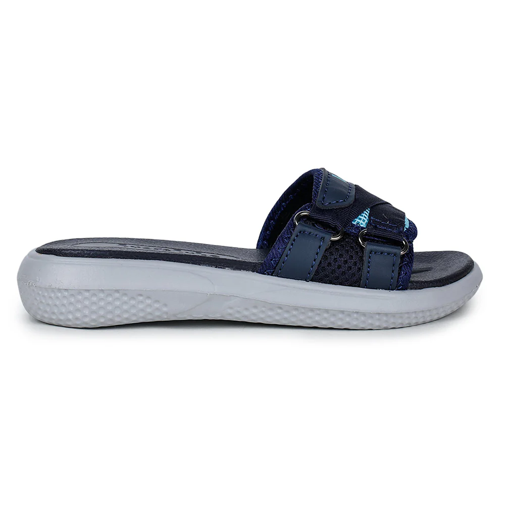 Lucy & Luke Navy Blue Slides For Kids HIPPO-12S By Liberty - Image 2