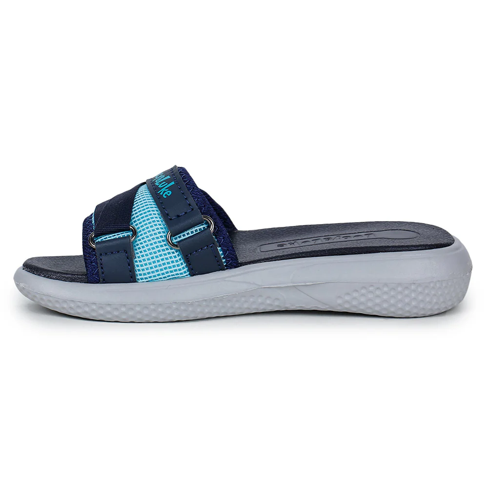 Lucy & Luke Navy Blue Slides For Kids HIPPO-12S By Liberty - Image 3