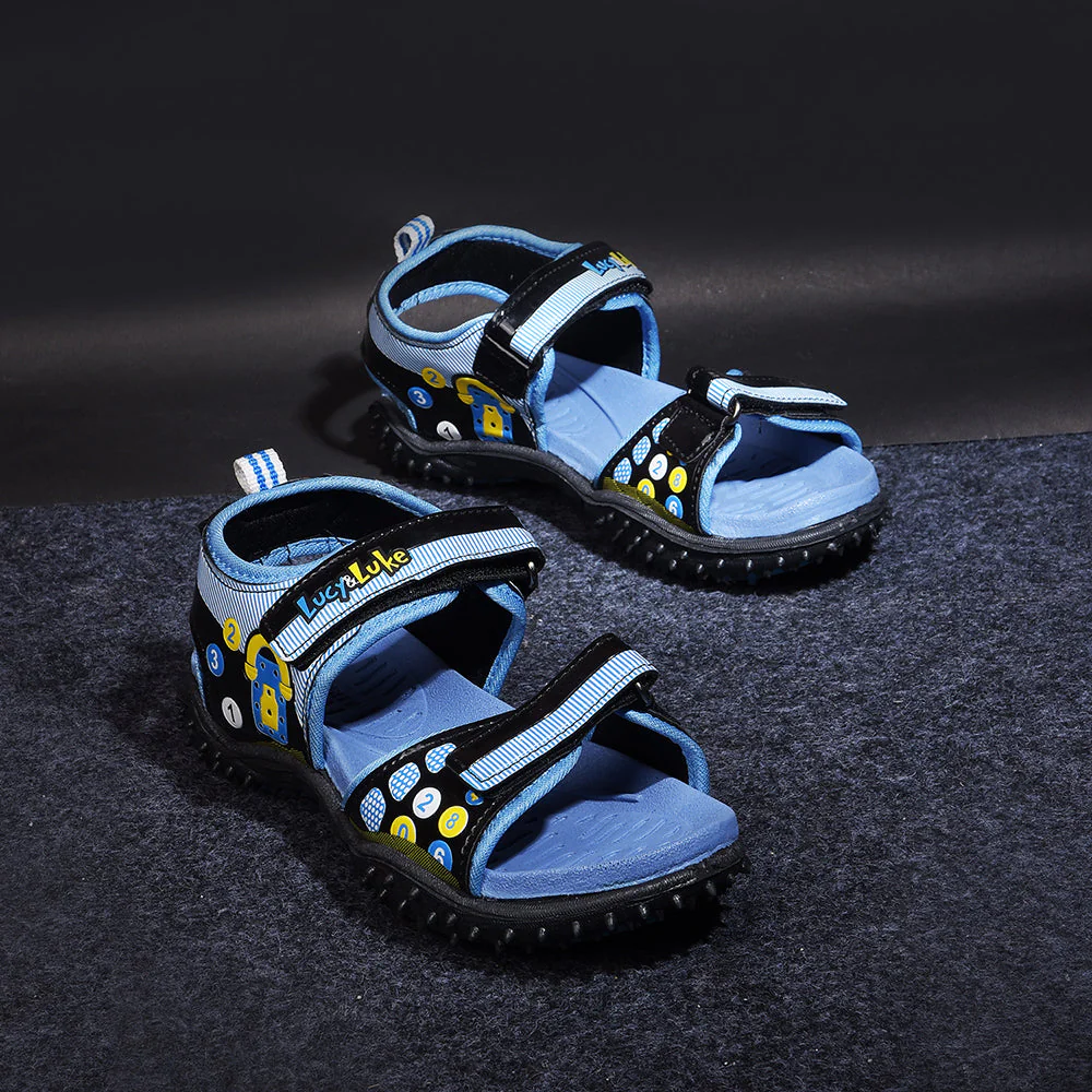 Lucy & Luke Blue Casual Sandal For Kids 8074-303 By Liberty - Image 4