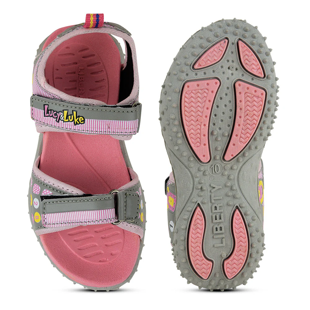 Lucy & Luke Pink Casual Sandal For Kids 8074-304 By Liberty - Image 7