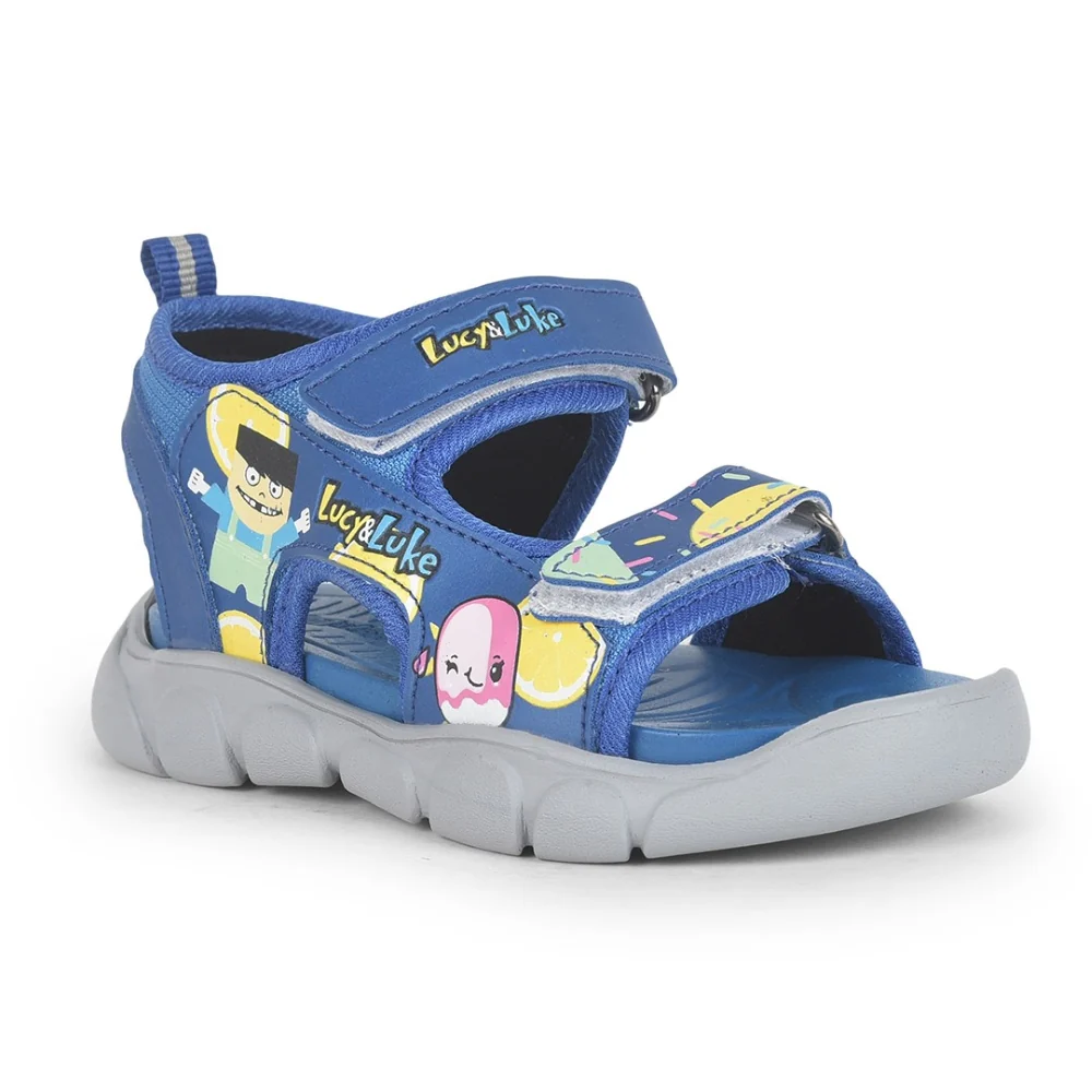 Lucy & Luke Royal Blue Casual Sandal For Kids FLYNN-42 By Liberty