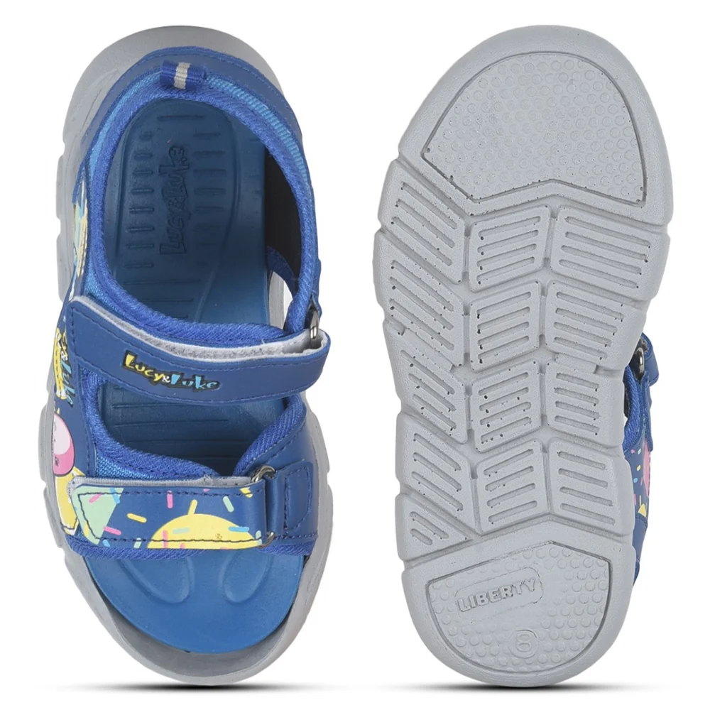 Lucy & Luke Royal Blue Casual Sandal For Kids FLYNN-42 By Liberty - Image 6