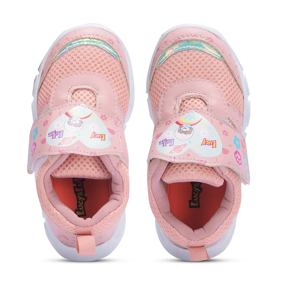 Lucy & Luke By Liberty Kids FLYNN-44 Peach Casual Non Lacing Shoes - Image 5