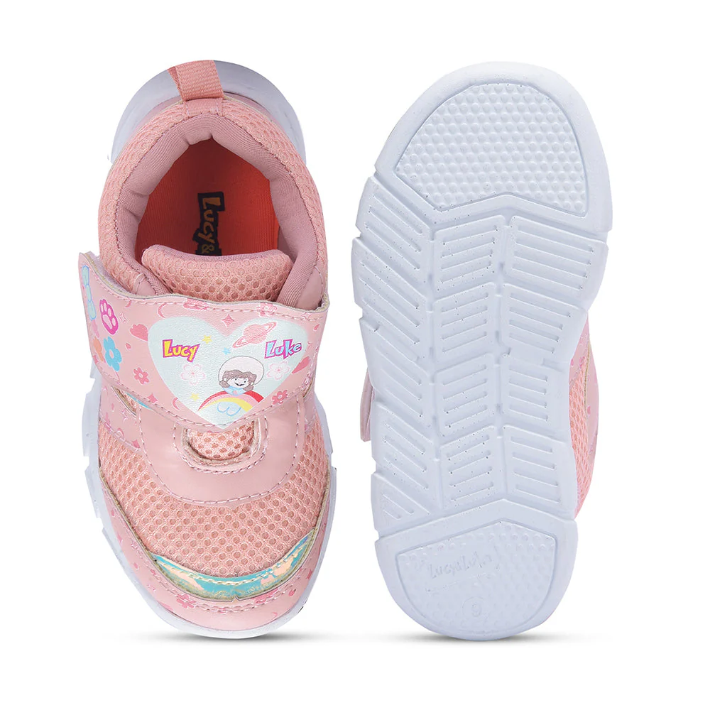 Lucy & Luke By Liberty Kids FLYNN-44 Peach Casual Non Lacing Shoes - Image 6