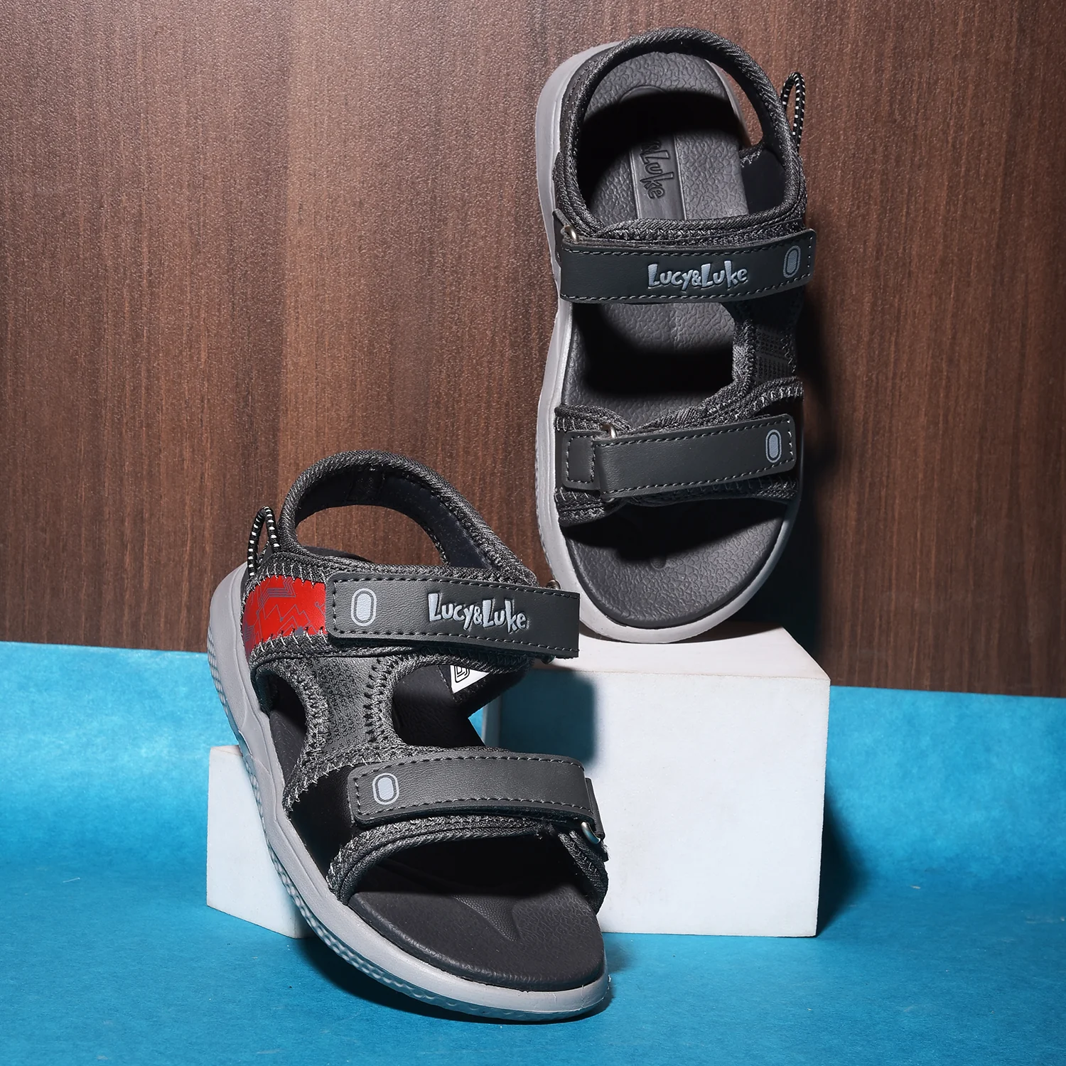 Lucy & Luke By Liberty Kids HIPPO-53 Grey Casual Sandal - Image 4
