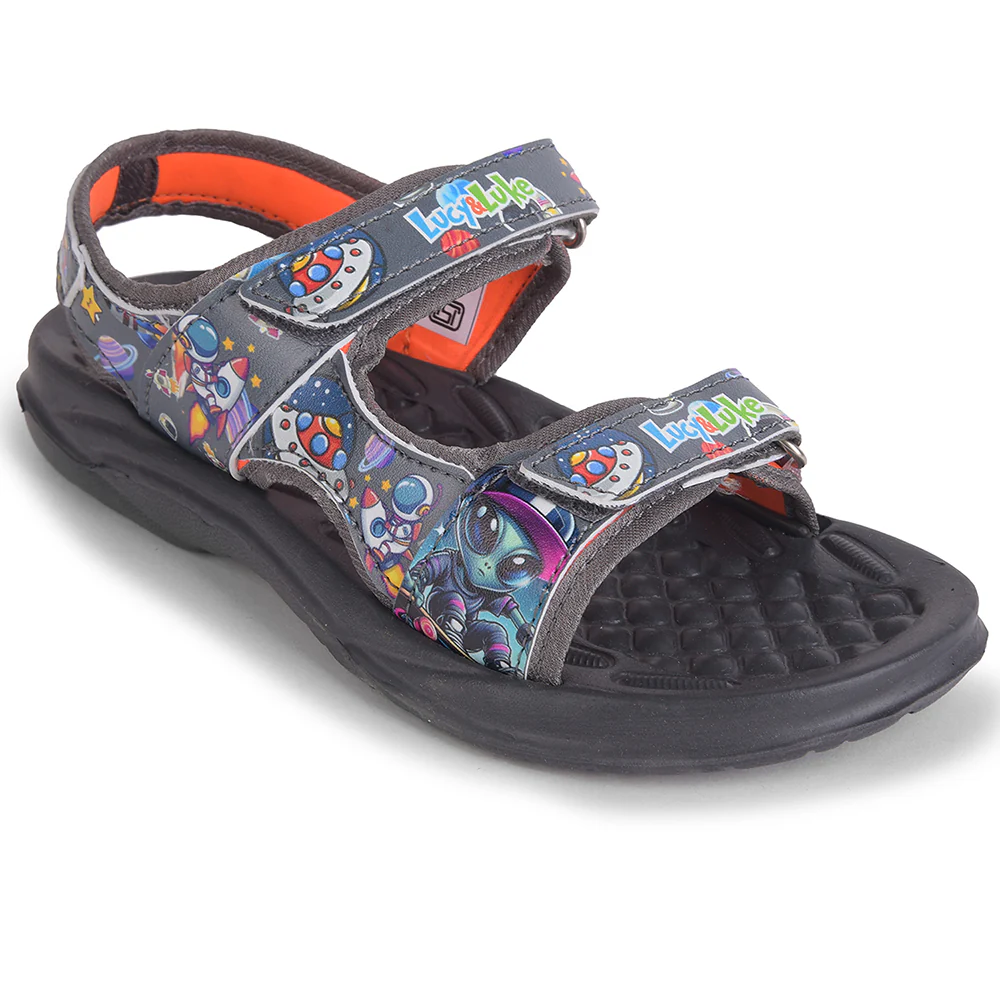 Lucy & Luke Dark Grey Casual Sandal For Kids 9951-02E By Liberty