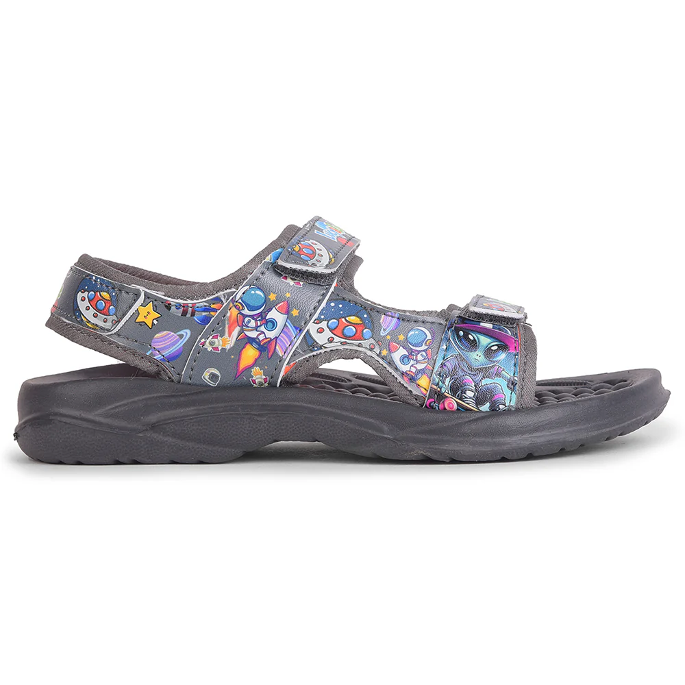 Lucy & Luke Dark Grey Casual Sandal For Kids 9951-02E By Liberty - Image 2