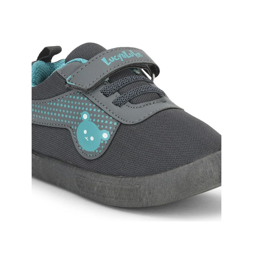 Lucy & Luke Grey Casual Non Lacing Shoes For Kids BASTIAN-2E By Liberty - Image 4
