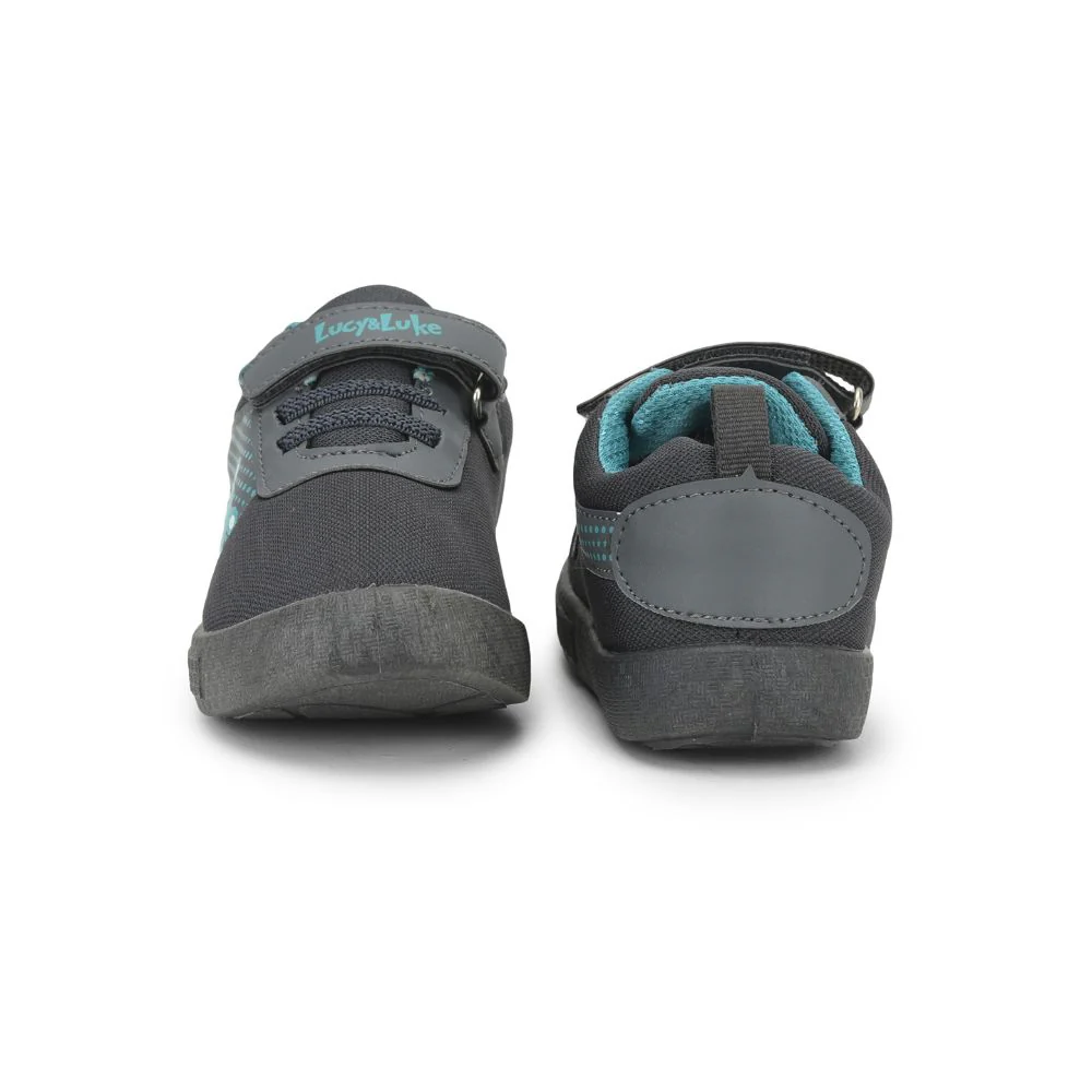 Lucy & Luke Grey Casual Non Lacing Shoes For Kids BASTIAN-2E By Liberty - Image 6