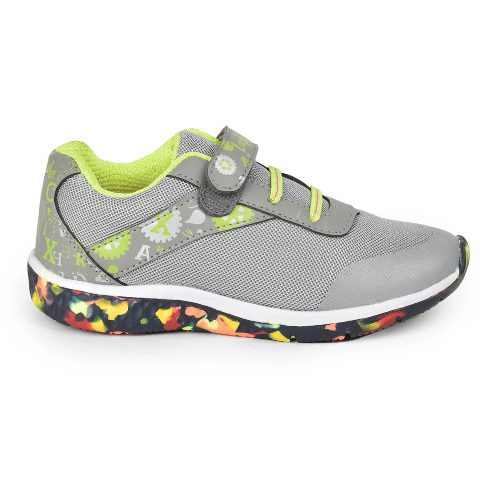 Lucy & Luke (Grey) Casual Non Lacing Shoes For Kids JAMIE-108 By Liberty - Image 2