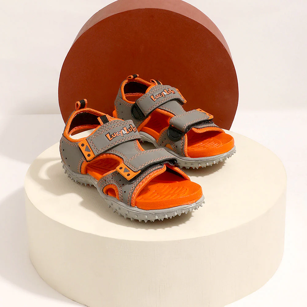 Lucy & Luke Grey Casual Sandal For Kids POLO By Liberty - Image 4
