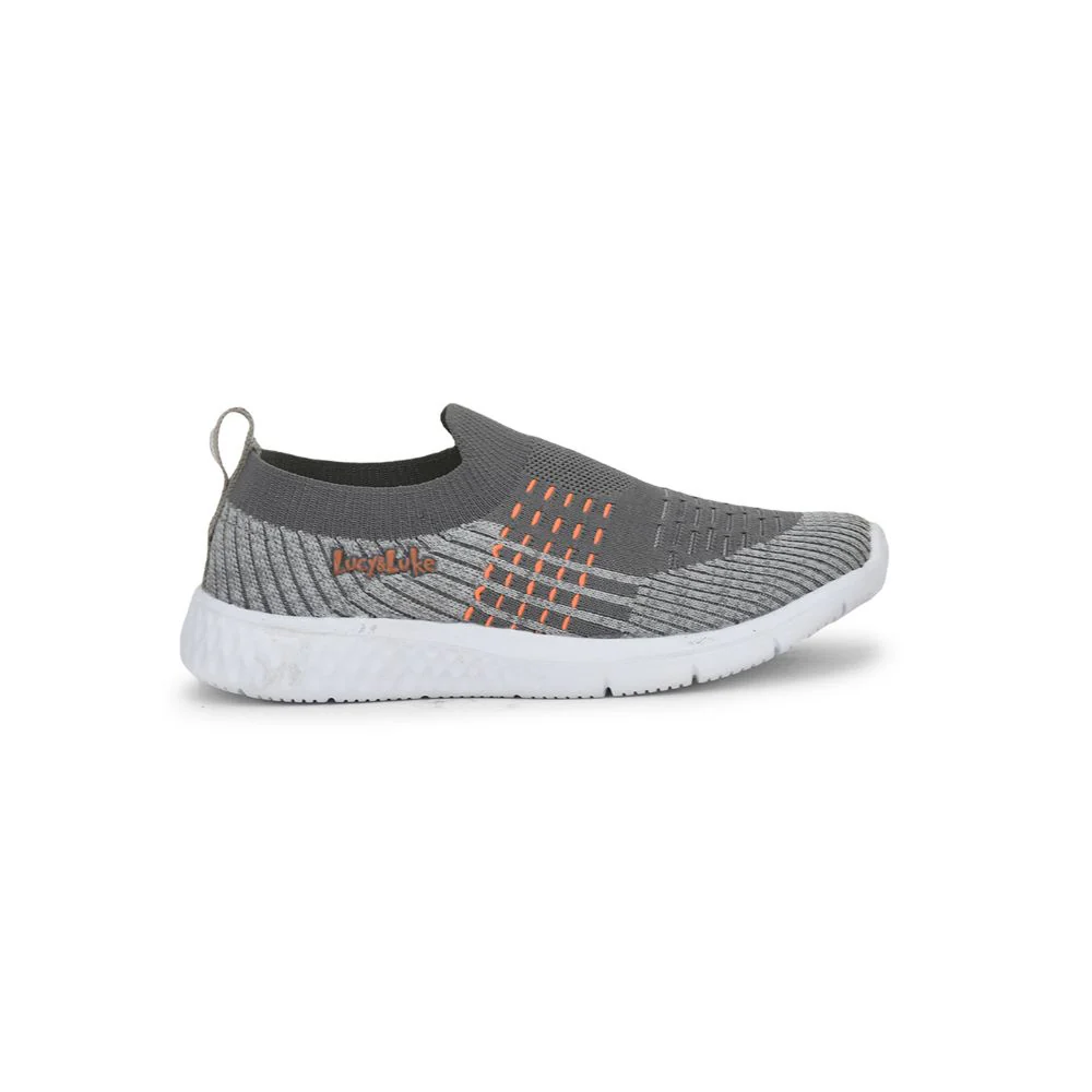 Lucy & Luke (Grey) Sports Non Lacing Shoes For Kids DUNE-E By Liberty - Image 2