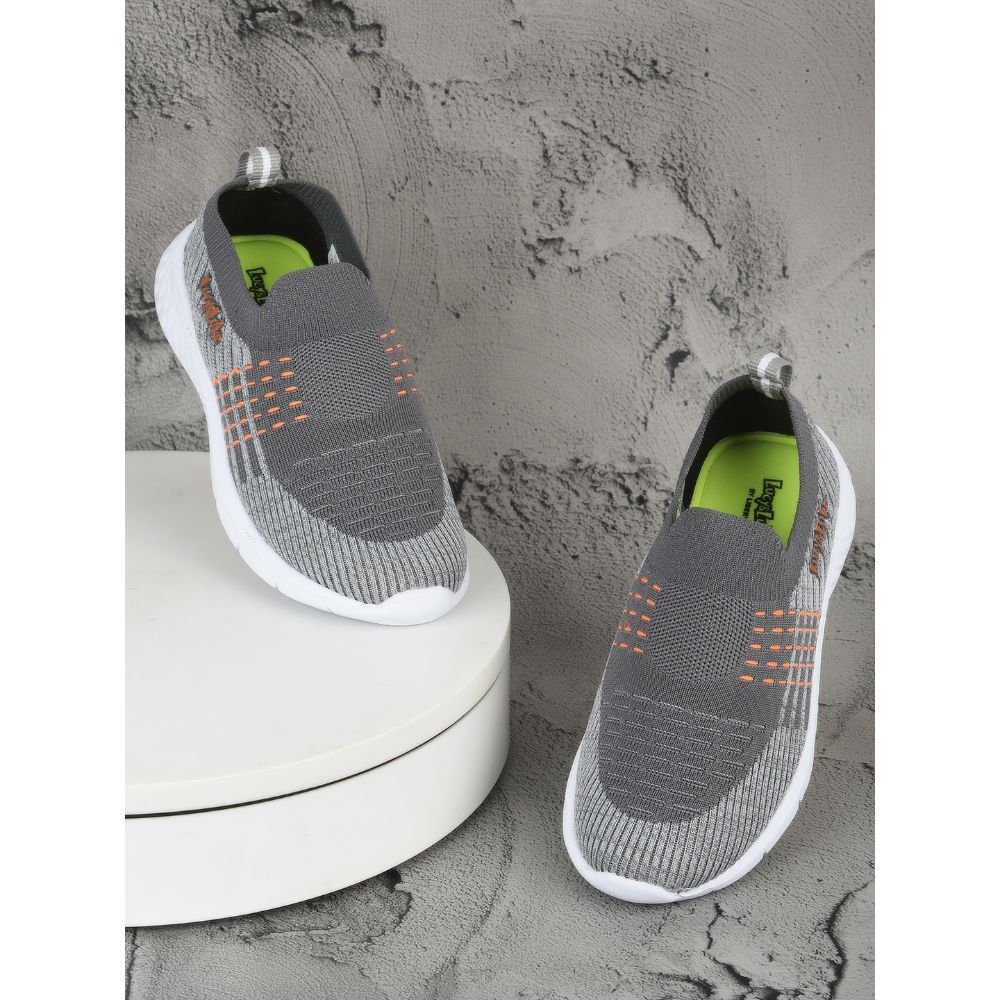 Lucy & Luke (Grey) Sports Non Lacing Shoes For Kids DUNE-E By Liberty - Image 3