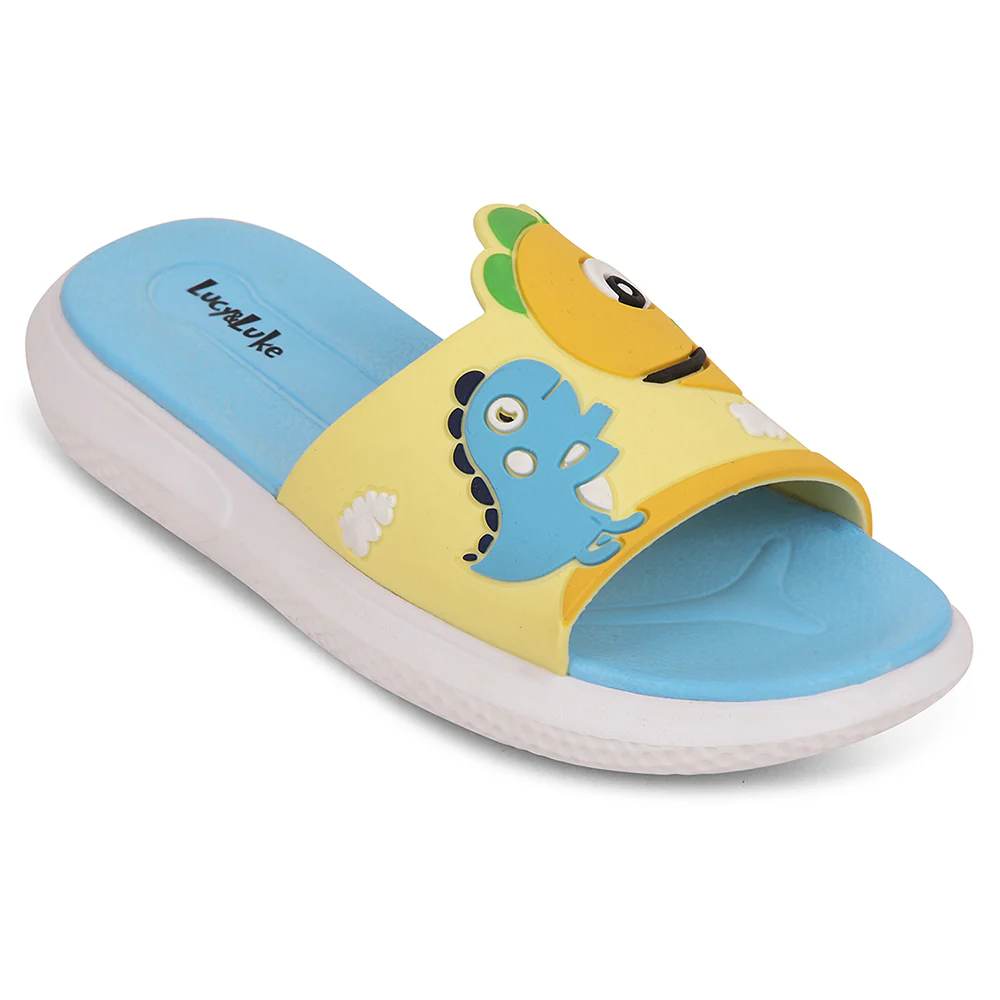 Lucy & Luke Mustard Casual Slides For Kids HIPPO-S98 By Liberty