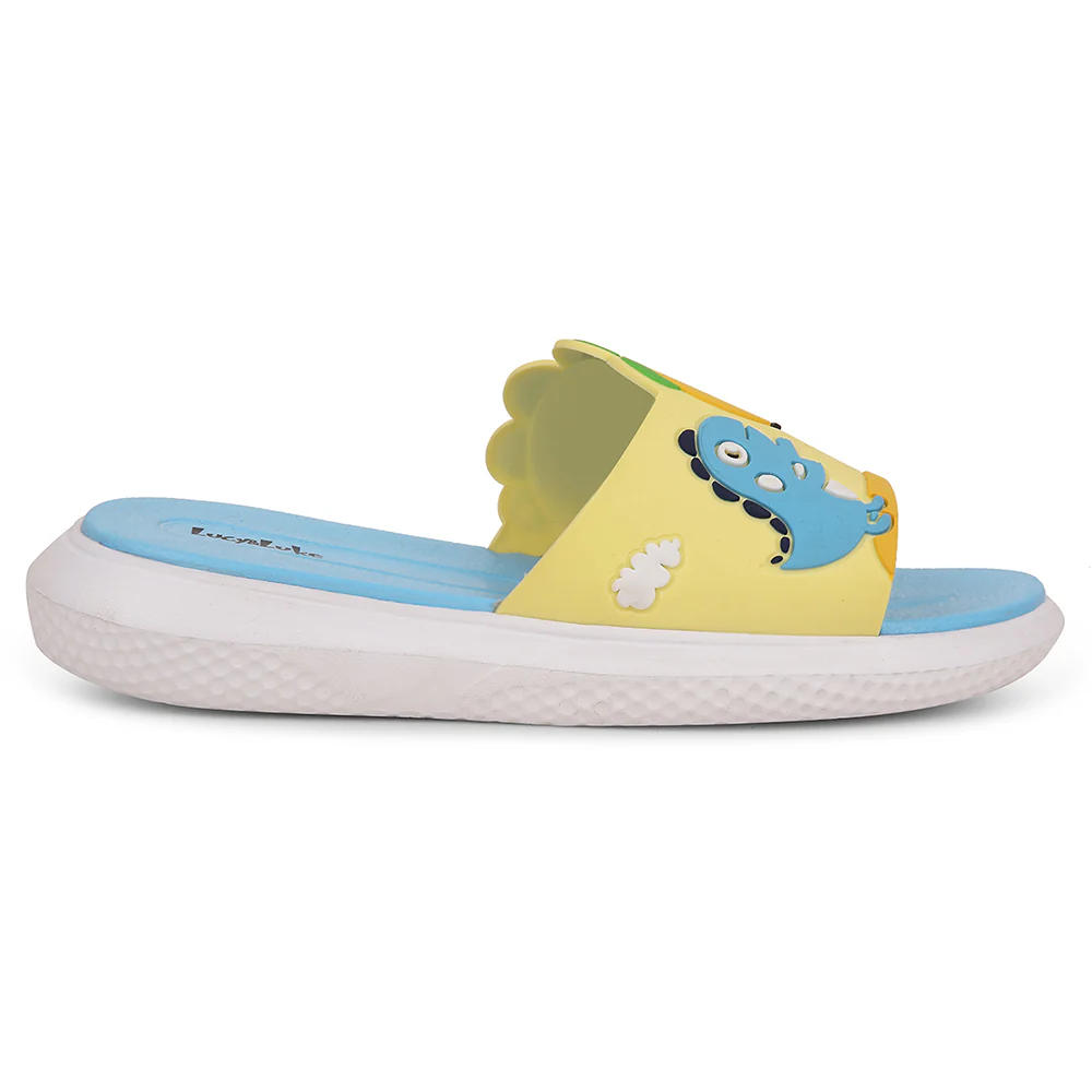 Lucy & Luke Mustard Casual Slides For Kids HIPPO-S98 By Liberty - Image 2