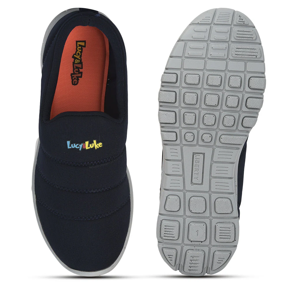 Lucy & Luke (N.Blue) Sports Non Lacing Walking Shoes For Kids 2123-23 By Liberty - Image 3