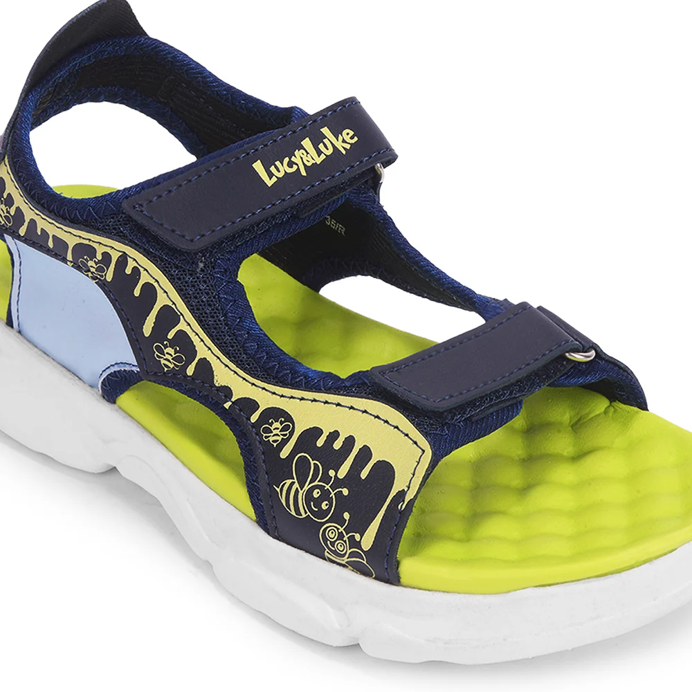 Lucy & Luke Navy Blue Casual Sandal For Kids HIPPO-30SE By Liberty - Image 6