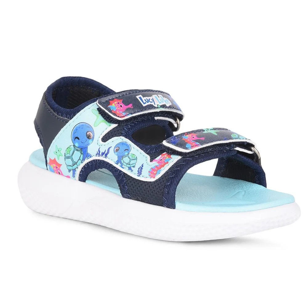 Lucy & Luke Navy Blue Casual Sandal For Kids HIPPO-51 By Liberty