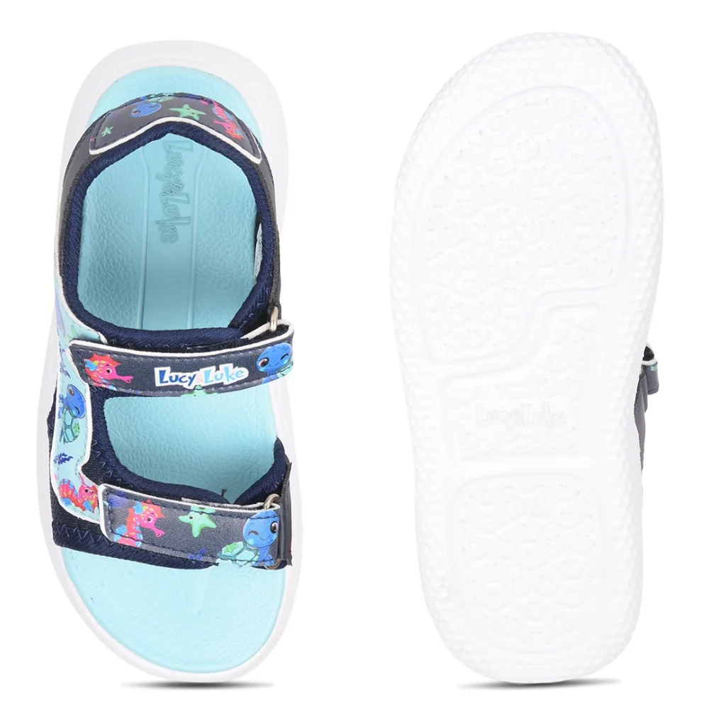 Lucy & Luke Navy Blue Casual Sandal For Kids HIPPO-51 By Liberty - Image 8