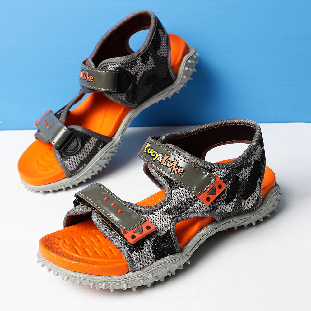 Lucy & Luke Orange Casual Sandal For Kids RICO-17 By Liberty
