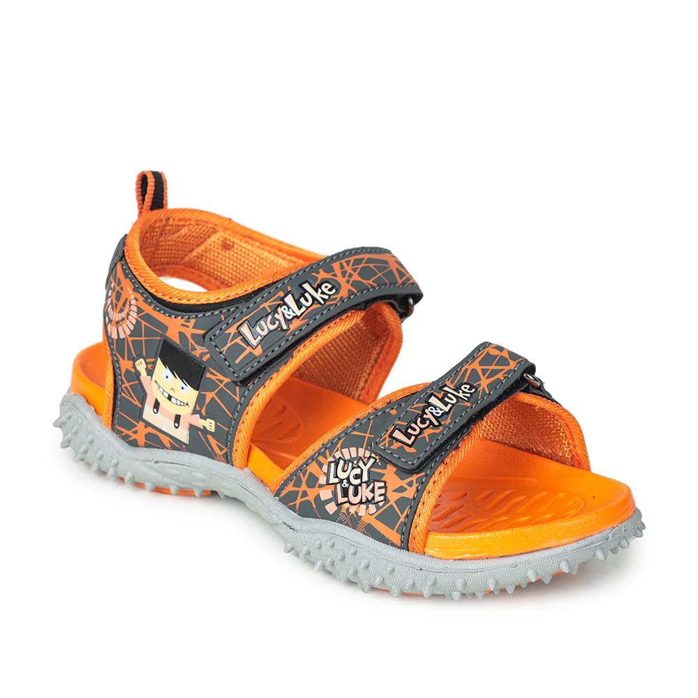 Lucy & Luke Orange Casual Sandal For Kids RICO-18 By Liberty