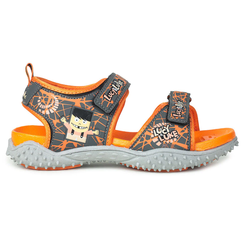 Lucy & Luke Orange Casual Sandal For Kids RICO-18 By Liberty - Image 2