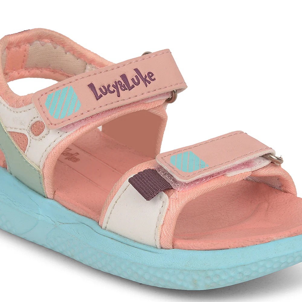 Lucy & Luke Peach Casual Sandal For Kids HIPPO-99 By Liberty - Image 5