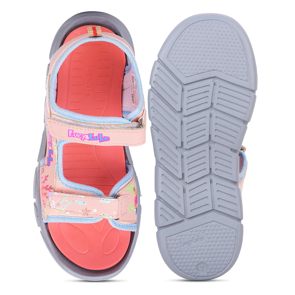 Lucy & Luke Pink Casual Flat Sandal for Kids HOPNPLAY-E By Liberty - Image 6