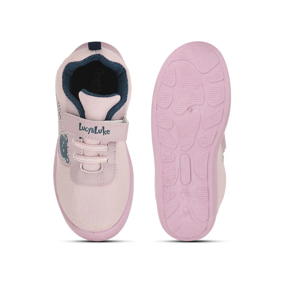 Lucy & Luke Pink Casual Non Lacing Shoes For Kids BASTIAN-2M By Liberty - Image 3