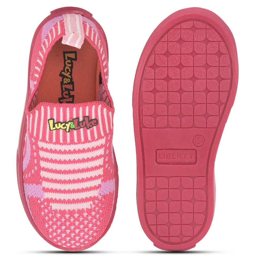 Lucy & Luke (Pink) Casual Non Lacing Shoes For Kids MINT-5 By Liberty - Image 5