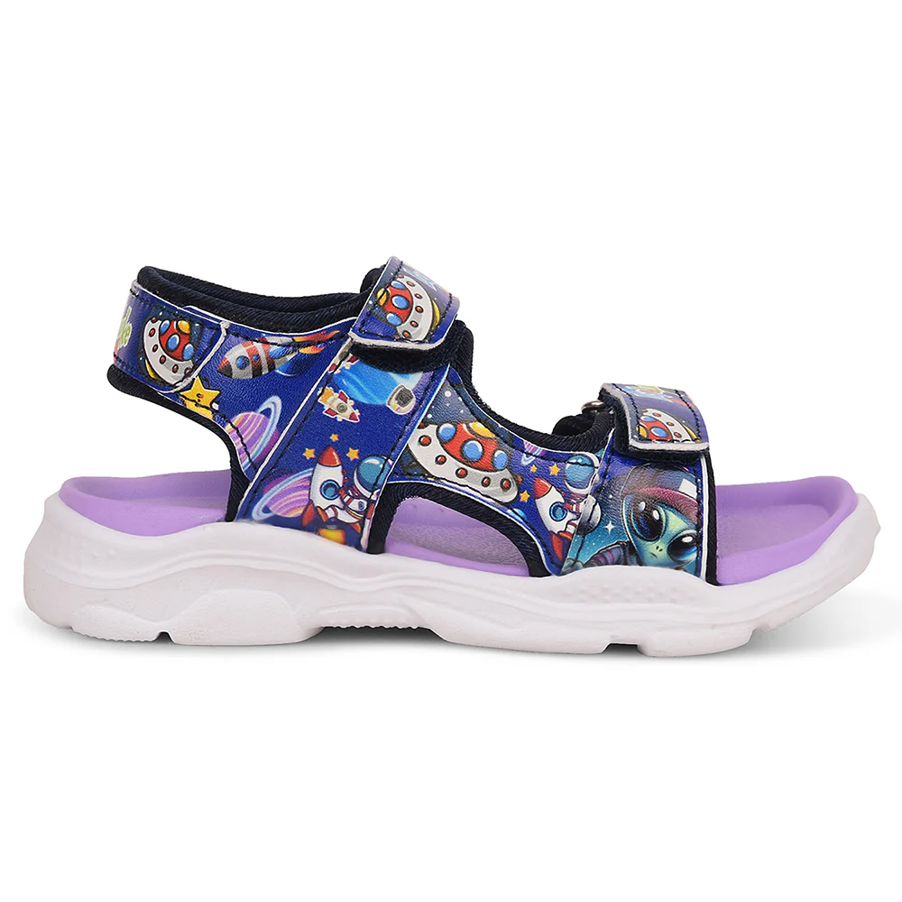 Lucy & Luke Purple Casual Sandal For Kids RICKY-71 By Liberty - Image 2