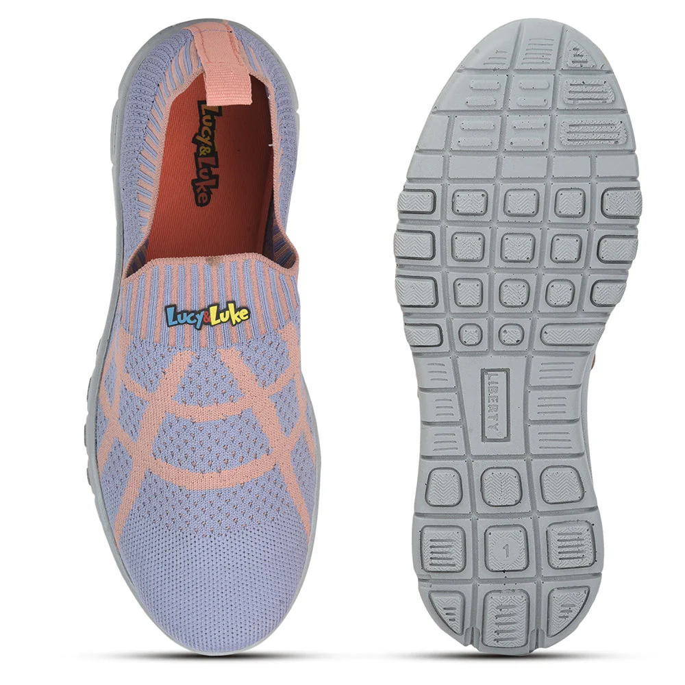 Lucy & Luke (Purple) Sports Non Lacing Walking Shoes For Kids 2123-21 By Liberty - Image 3