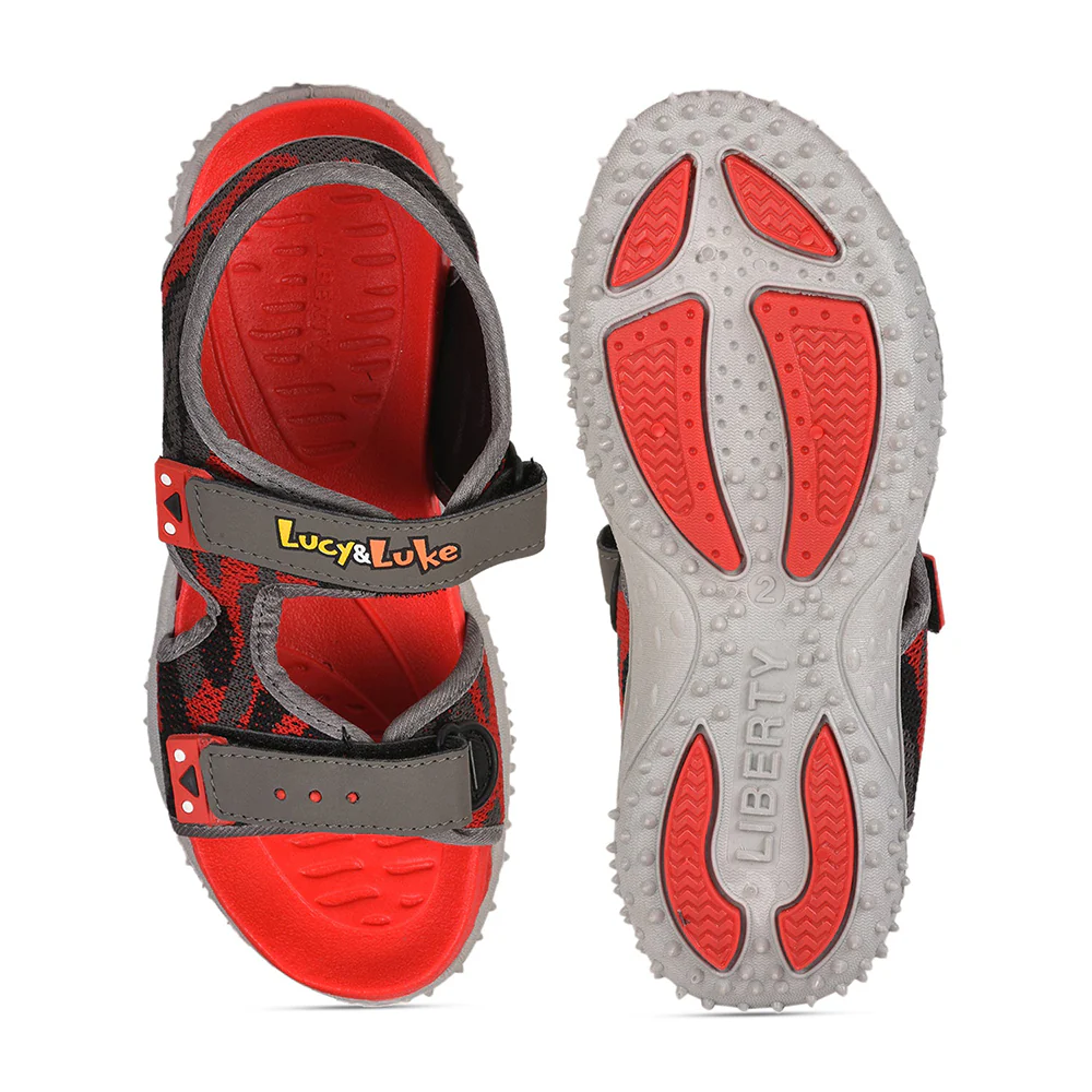 Lucy & Luke Red Casual Sandal For Kids RICO-17 By Liberty - Image 3