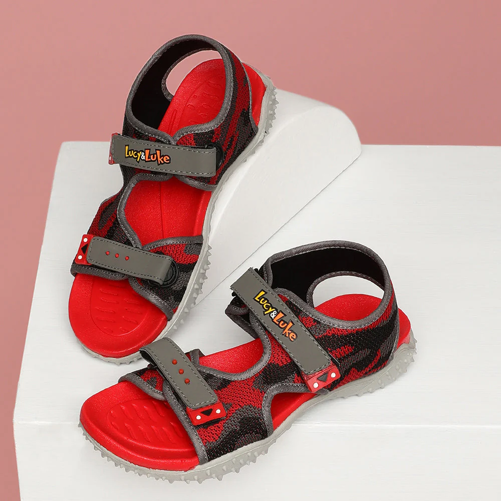 Lucy & Luke Red Casual Sandal For Kids RICO-17 By Liberty - Image 5