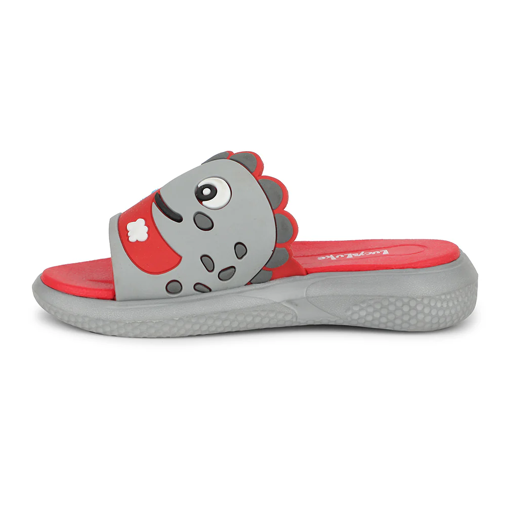 Lucy & Luke Red Casual Slides For Kids HIPPO-S98 By Liberty - Image 3
