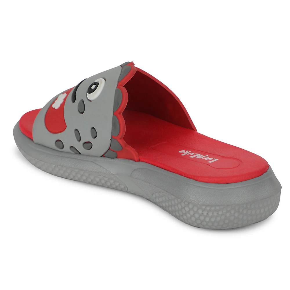 Lucy & Luke Red Casual Slides For Kids HIPPO-S98 By Liberty - Image 4