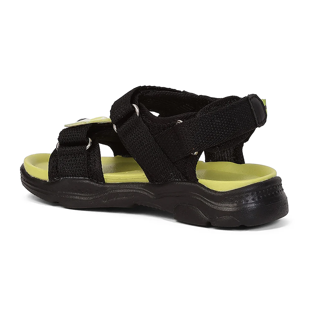 Lucy & Luke RICKY-28 Black Casual Flat Sandals for Kids by Liberty - Image 3