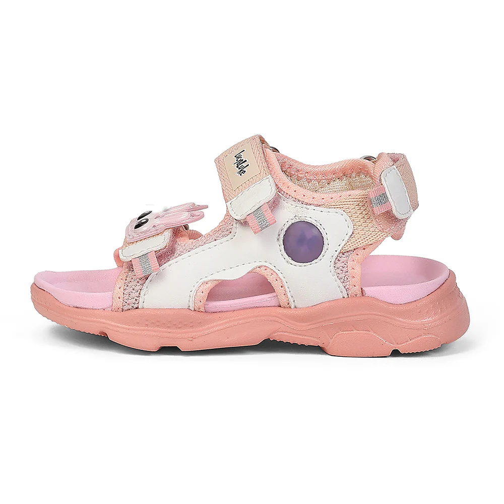 Lucy & Luke RICKY-28 Peach Casual Flat Sandals for Kids by Liberty - Image 5