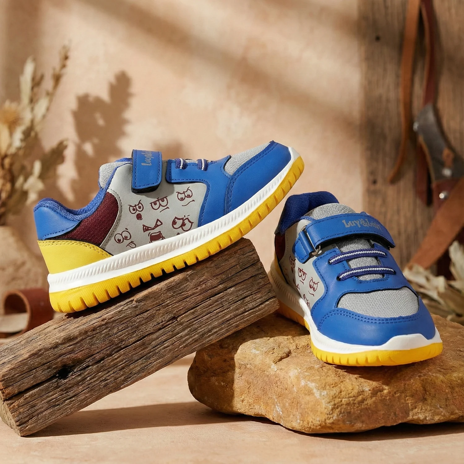 Lucy & Luke Royal Blue Sports Non Lacing Walking Shoes for Kids JAMIE-K5E by Liberty - Image 3