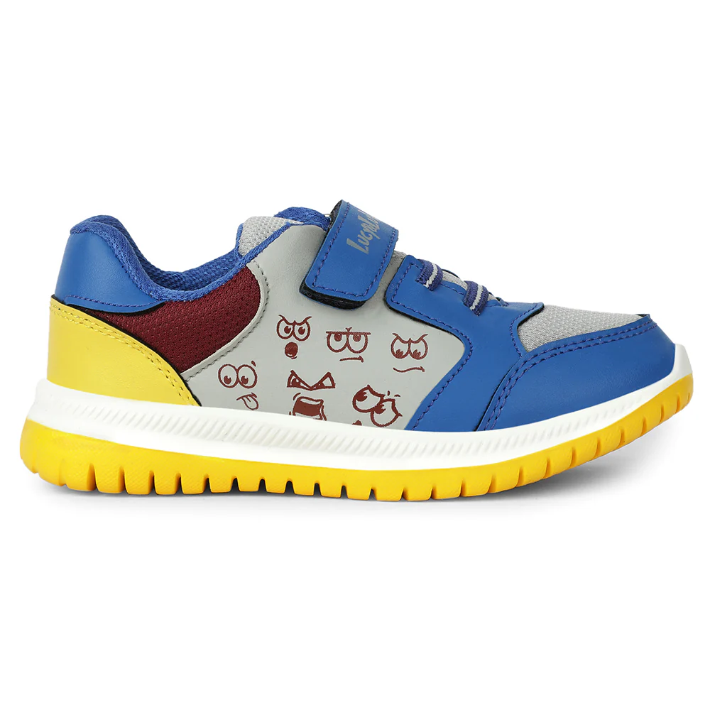 Lucy & Luke Royal Blue Sports Non Lacing Walking Shoes for Kids JAMIE-K5E by Liberty - Image 4
