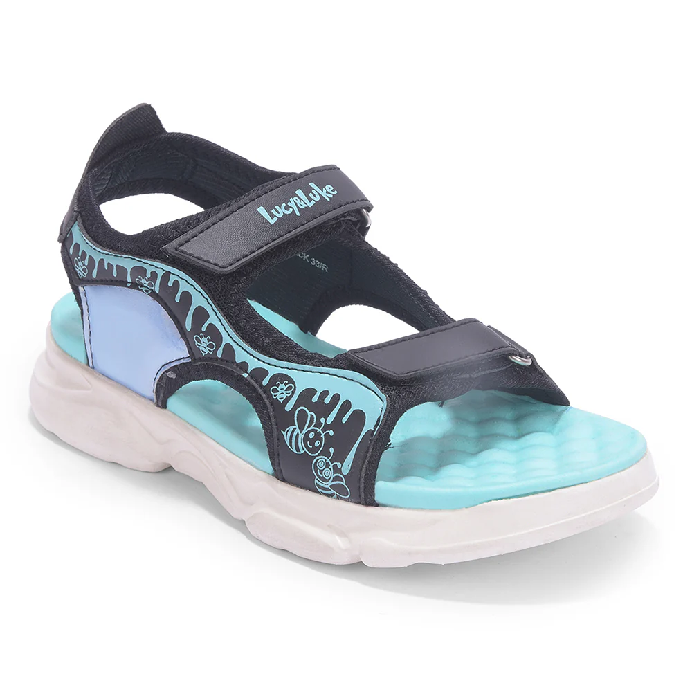 Lucy & Luke Black Casual Sandal For Kids HIPPO-30SE By Liberty