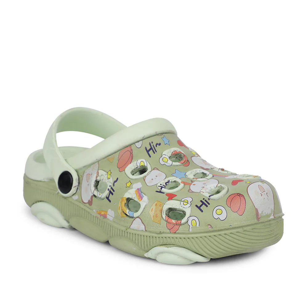 Lucy & Luke Sea Green Casual Sling Back Clogs For Kids LPMXT-820 By Liberty