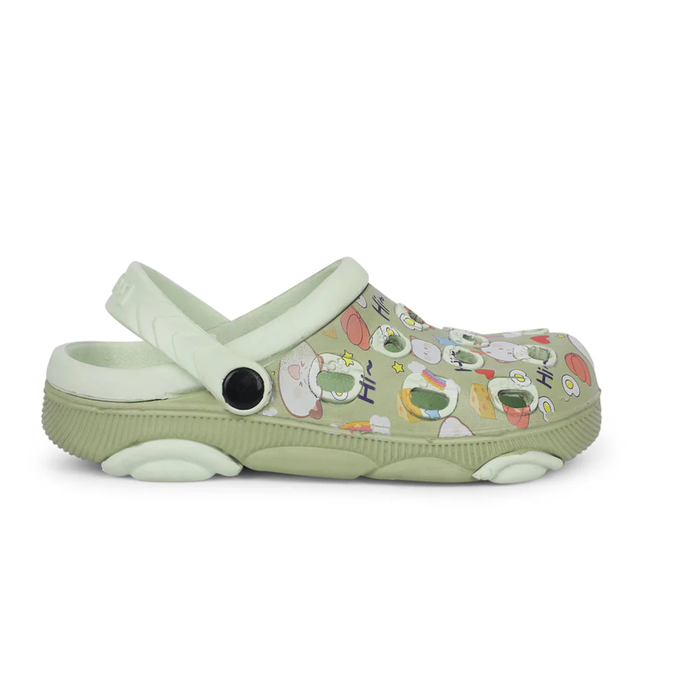 Lucy & Luke Sea Green Casual Sling Back Clogs For Kids LPMXT-820 By Liberty - Image 2