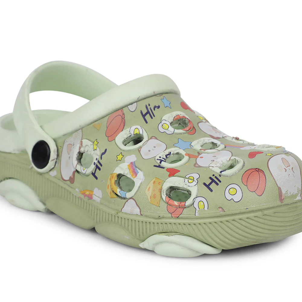 Lucy & Luke Sea Green Casual Sling Back Clogs For Kids LPMXT-820 By Liberty - Image 5