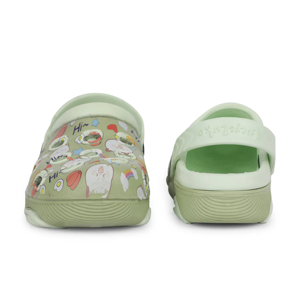Lucy & Luke Sea Green Casual Sling Back Clogs For Kids LPMXT-820 By Liberty - Image 7